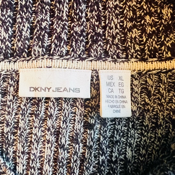 DKNY Jeans Women’s Brown Long Sleeve Quarter Zip Fitted Pullover Sweater Sz XL - Picture 3 of 6